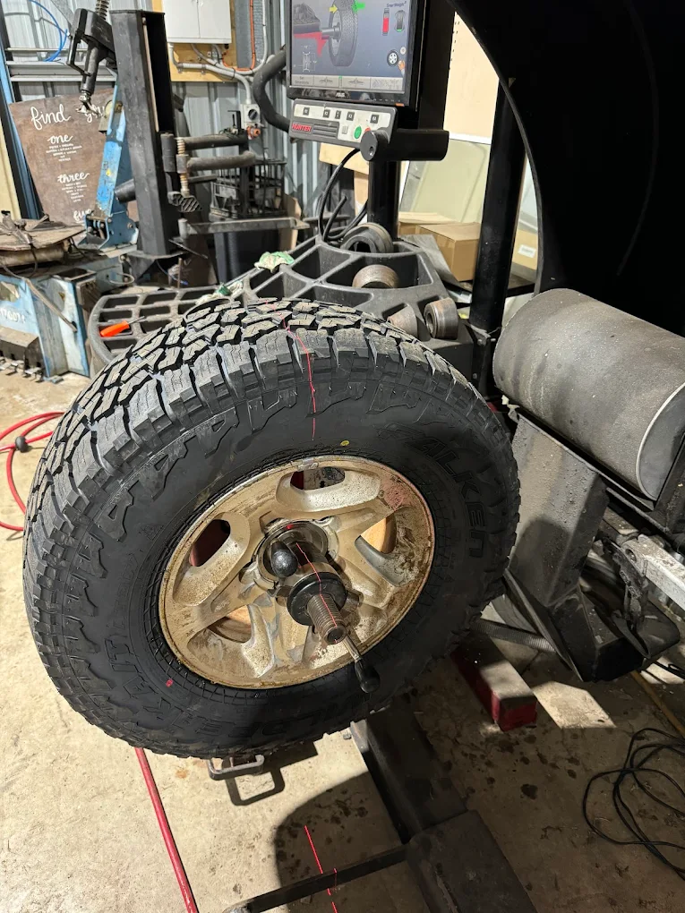 Wheel balancing and tyre fitting in the workshop